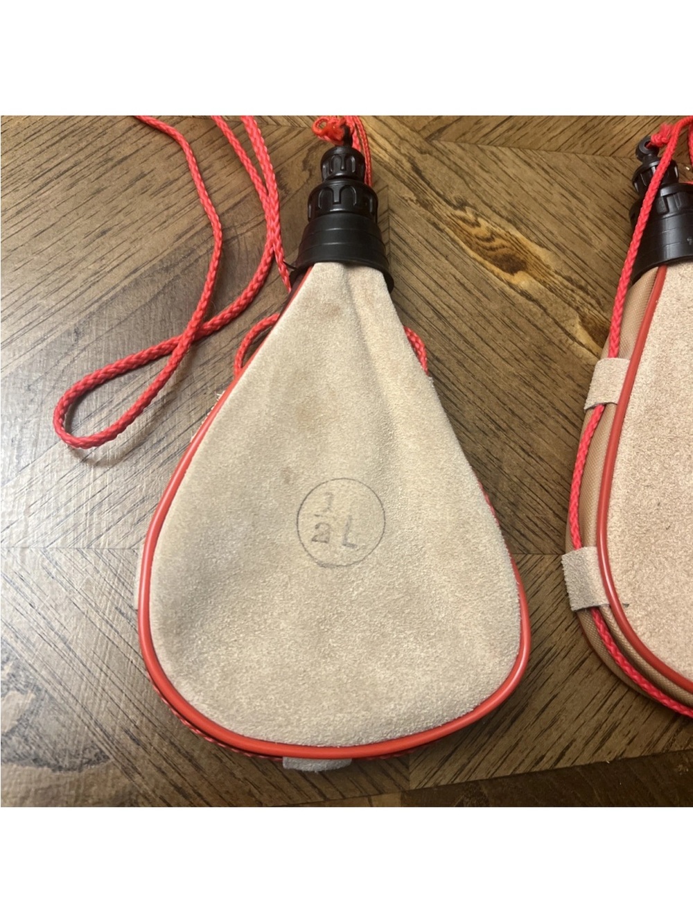 Lot of 2 Spanish Bota Bag Wine Water Canteen Rugged Leather Suede Spain - Picture 5 of 6